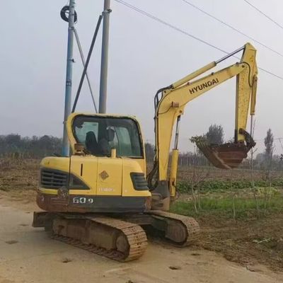 اليد الثانية هيونداي 60 الحفرة الحفرة الهيدروليكية الحفرة الزحفية 5850kg