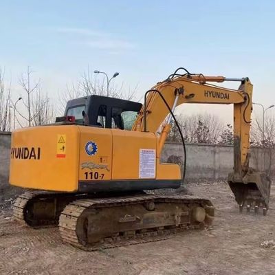 هيونداي R110-7 الحفرة الزحفية المستعملة الحفرة اليد الثانية 11200kg 0.30-0.59m3 دلو