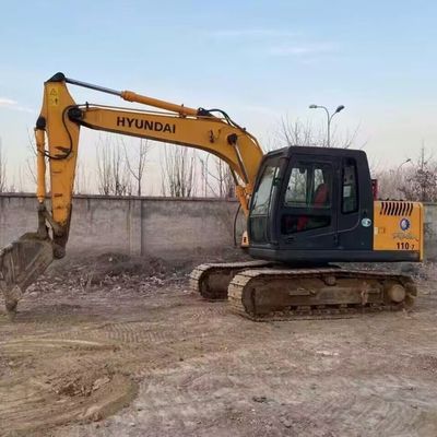 هيونداي R110-7 الحفرة الزحفية المستعملة الحفرة اليد الثانية 11200kg 0.30-0.59m3 دلو