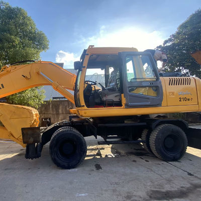 حفرة هيونداي مستعملة 210w-7 آلات البناء مع مسارات مضادة للطحن