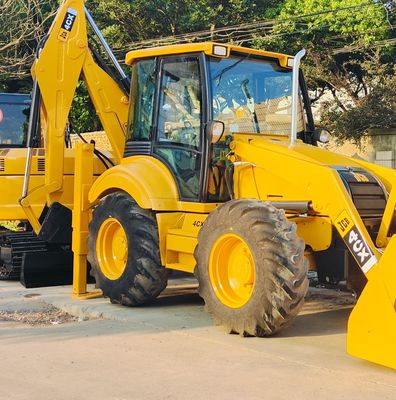 74.6kW JCB 4CX محمول مستعمل أصفر 4378kg رفع يد ثانية محمول الحفرة العجلة تتحرك
