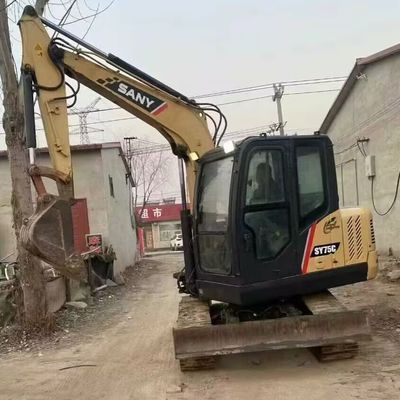 2200 دورة في الدقيقة المستخدمة ميني ديجير ساني 75C اليد الثانية حفرة 7280kg